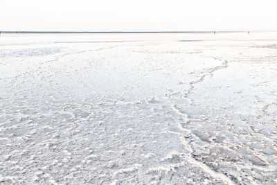 Scenic view of beach against clear sky