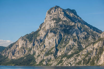 Scenic view of rocky mountains against clear sky