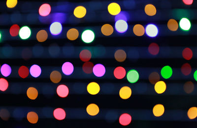 Defocused image of illuminated lights at night