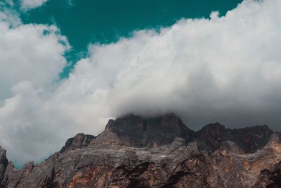 Low angle view of mountain against sky