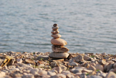 Stack of stones on beach