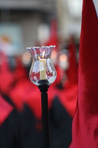Bearer of a candle in a procession in spain
