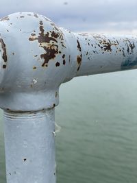 Close-up of water drops on pipe