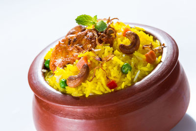 High angle view of vegetables in bowl