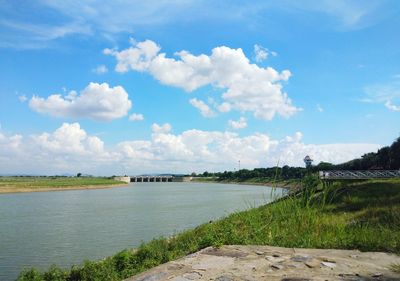 Scenic view of river against sky