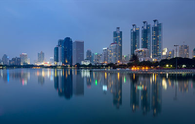 Illuminated city at night