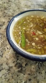 Close-up of soup in bowl