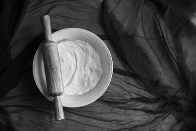 High angle view of food on table