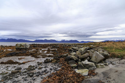 Scenic view of rock formation against sky