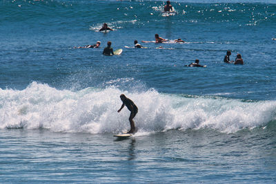 People enjoying in sea