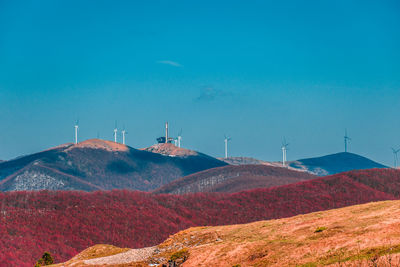 Scenic view of landscape against blue sky