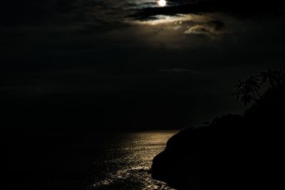 Scenic view of sea against sky at sunset