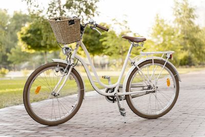 Bicycle parked on street