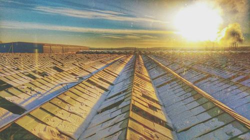 Sun shining through clouds