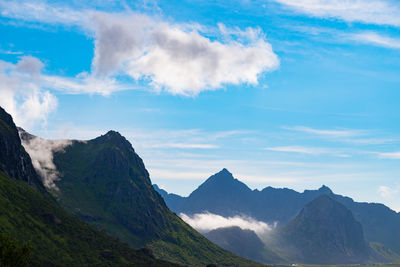 Panoramic view of mountains against sky