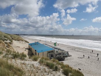 Scenic view of beach against sky