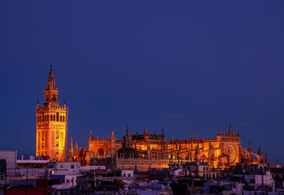 Seville cathedral at dusk, spain