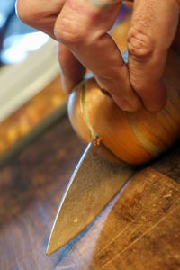 Close-up of person holding hands