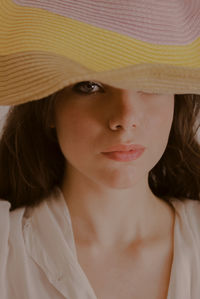 Close-up portrait of a young woman