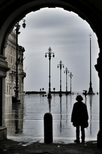 Street light against sky
