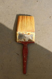 High angle view of paintbrushes on table