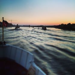 Scenic view of sea at sunset