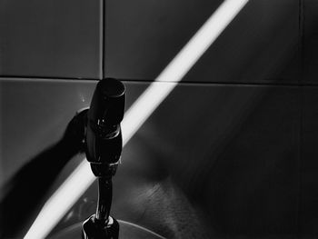 High angle view of faucet in bathroom at home