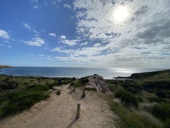 Scenic view of beach against sky