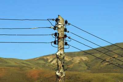 Low voltage power grid and power lines in patagonia, argentina