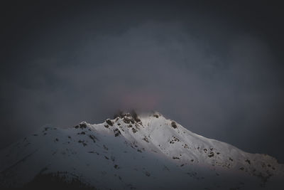 Scenic view of snowcapped mountain against sky