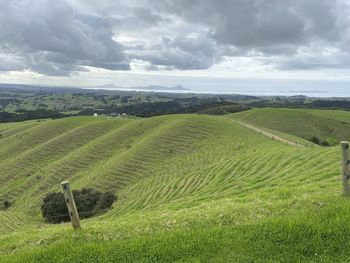 Scenic view of field against sky