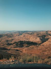 Scenic view of landscape against clear sky