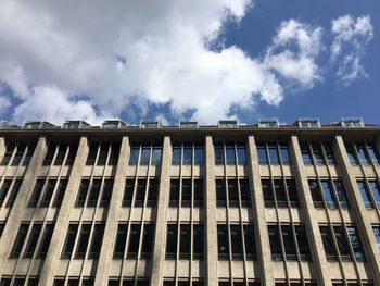 Low angle view of modern building against sky