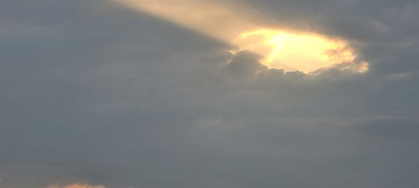 Low angle view of clouds in sky during sunset