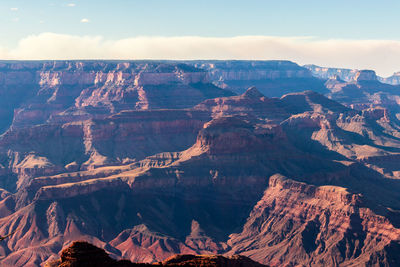 Aerial view of landscape and mountains against sky