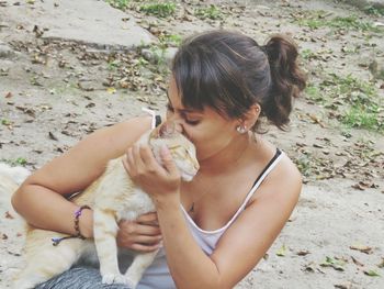 Young woman with dog