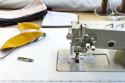 Close-up of sewing machine