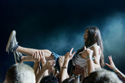 Group of people at music concert