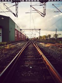 Railroad tracks against sky