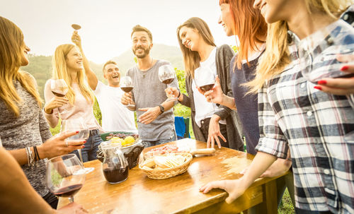 Friends having wine