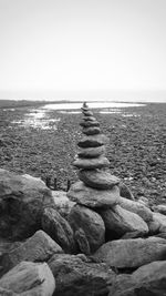 Stack of stones on beach