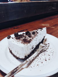 Close-up of pastry in plate