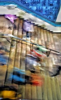 Reflection of people on glass window