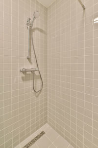 Interior of shower head in bathroom