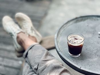 Low section of man with drink