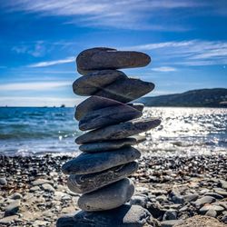 Cairn / stack of stones on beach