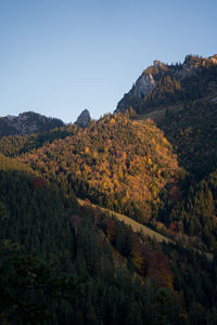 Scenic view of mountains against clear sky