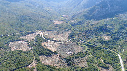 High angle view of road on landscape