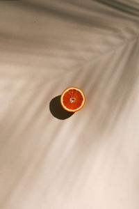 High angle view of orange on table