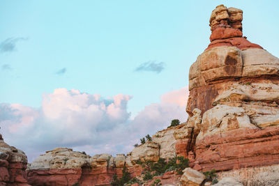 Red rock tower at sunset in the canyonlands utah